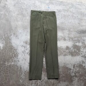 Vintage 70's slacks perma prest Farah Pants Mens 32x30 Green Flat Front green